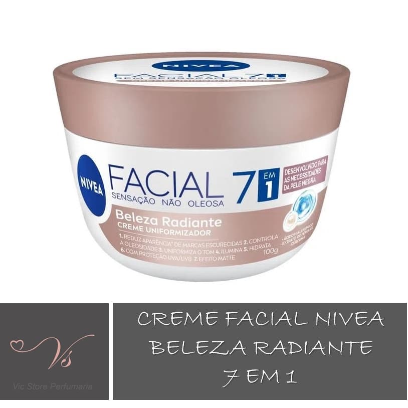Creme Hidratante Facial 7 em 1 Beleza Radiante Nivea 100g