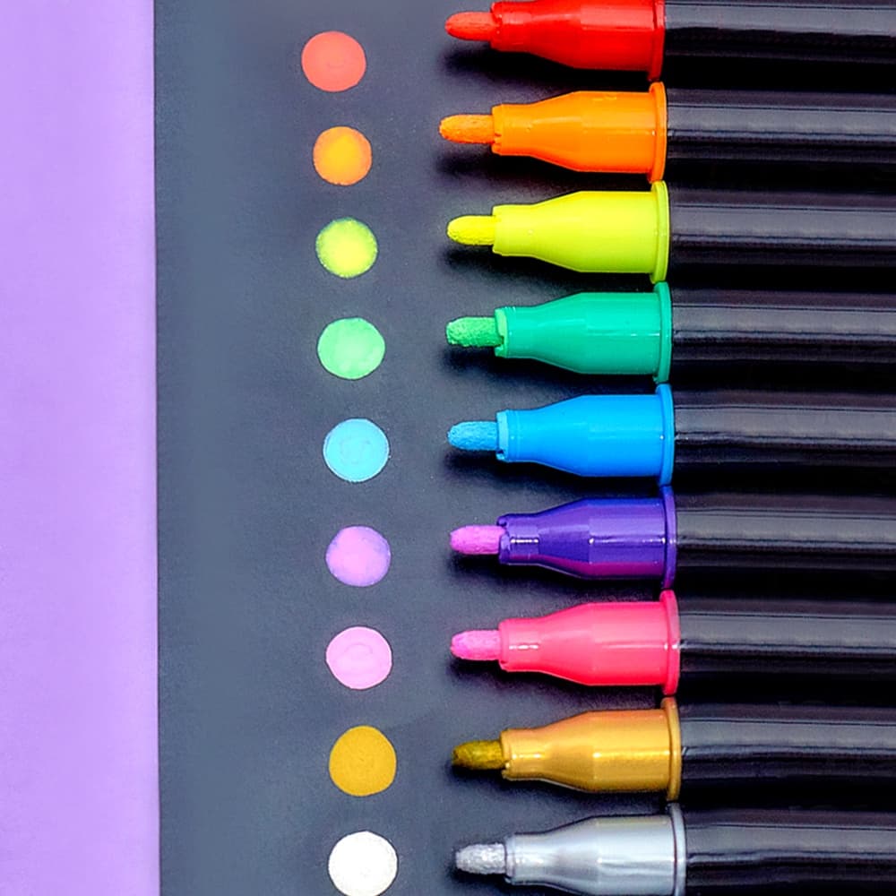 Giz Liquido Lavável Com 6 Cores Marca Texto Coloridos Metalizados Tons Pasteis Candy Color Papelaria