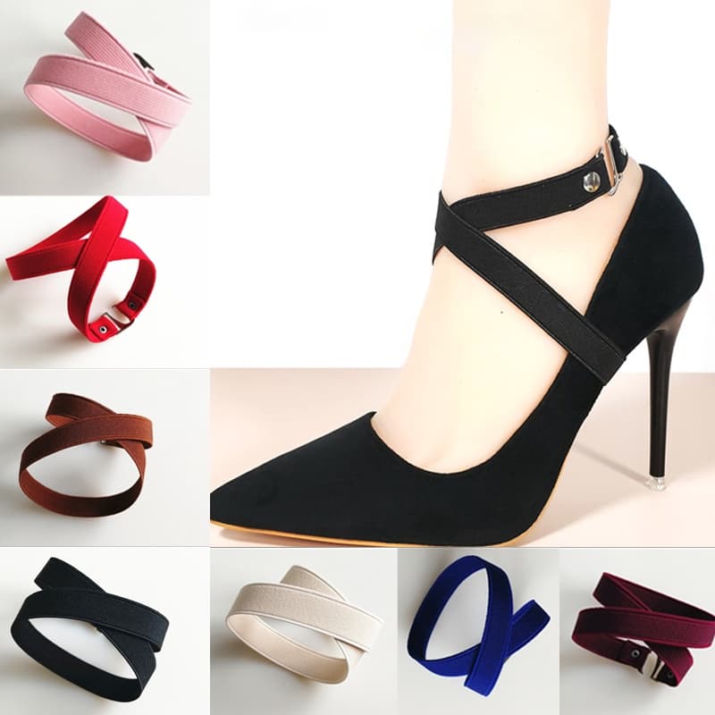 Sapato Feminino Ajustável Anti-Perose Salto Alto No Tornozelo Com Botões E Cintos