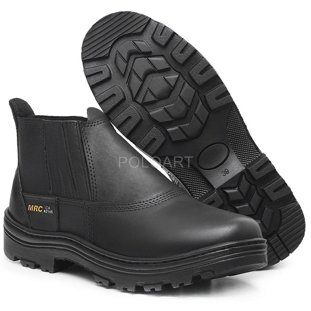 Butina em couro legitimo segurança elastico com biqueira com CA