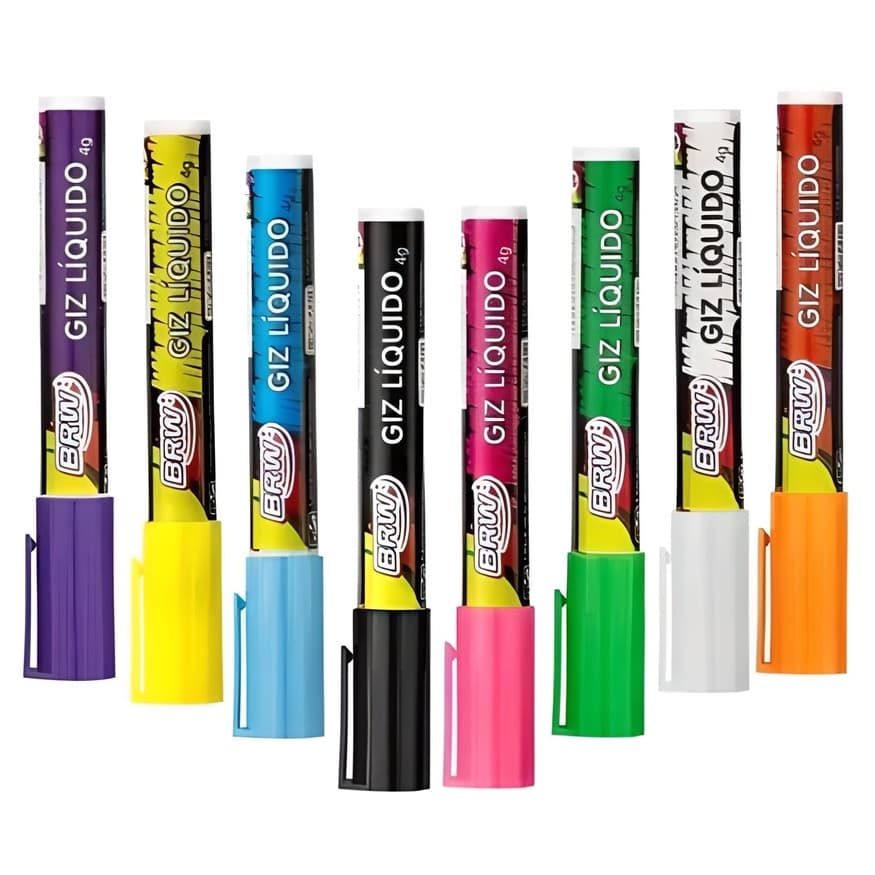 Giz líquido Cores diversas Ponta de 6mm redonda ou chanfrada (1 unidade) – BRW