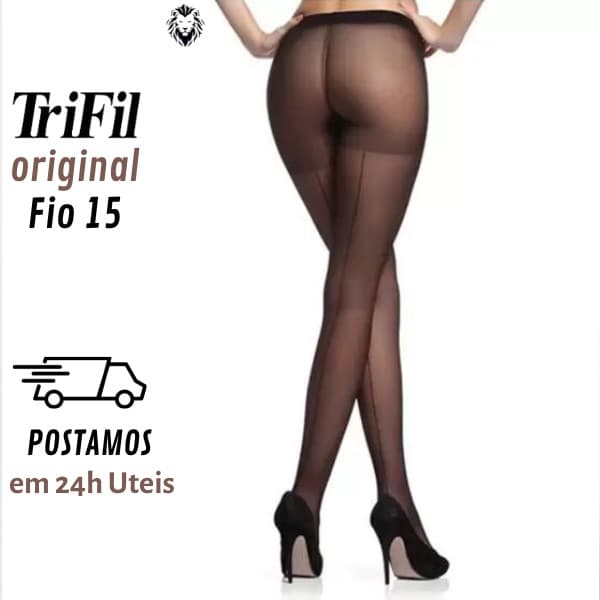 Meia Calça Fio 15 Trifil Risca Atrás Denier Moderna e Versátil Moda Feminina