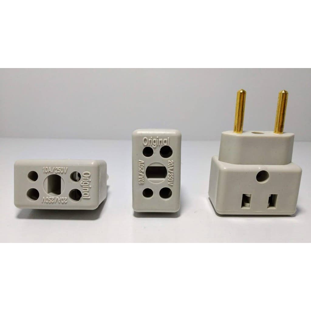 Adaptador Tomada Para Pino Grosso - Kit Com 3 Unidades
