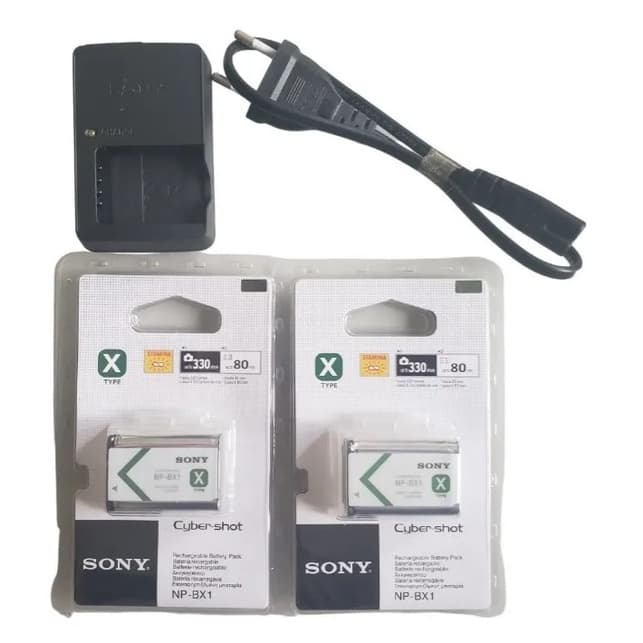 2 Baterias Sony Np-bx1 Frx1 Rx100 Hx300 + Carregador Bivolt