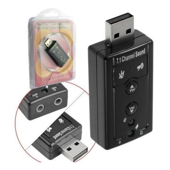 Placa De Som Usb 7.1 Canais Adaptador Audio Profissional