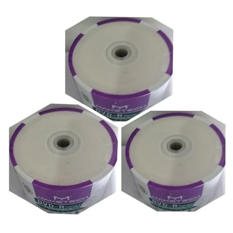 50 DVD-R PRINTABLE MAKETECH 4.7GB 120MINUTOS 16X