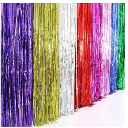 Cortina Metalizado para Festa 1mx2m painel decoração fita metalizada