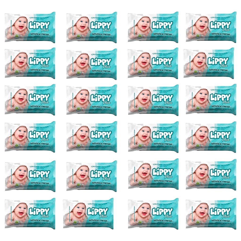 Kit 24 Pacotes Toalha Umedecida Lippy Direto Da Fábrica (1200 Toalhas)