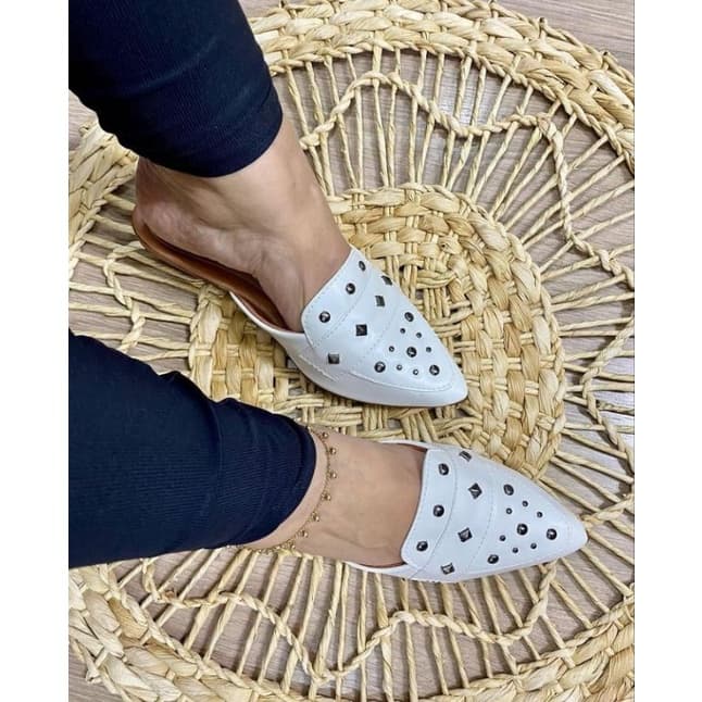 Mule Sapatilha Muller Sandalia Sapato Rasteira Pedras Ribite Confortável Envio Imediato