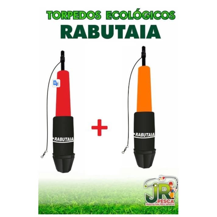 Kit Jrpesca: Boia Torpedo Rabutaia Vermelha E Laranja