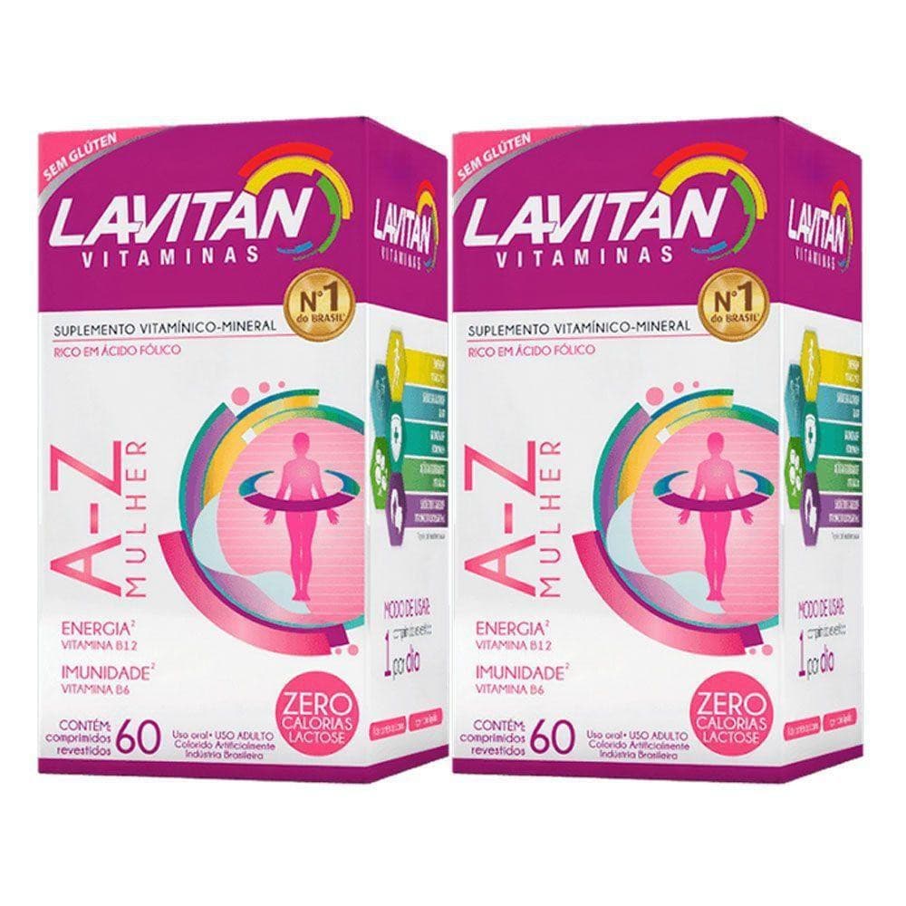 Kit 2 caixas Lavitan Vitaminas A-Z Original Mulher Com 60 Cápsulas cada