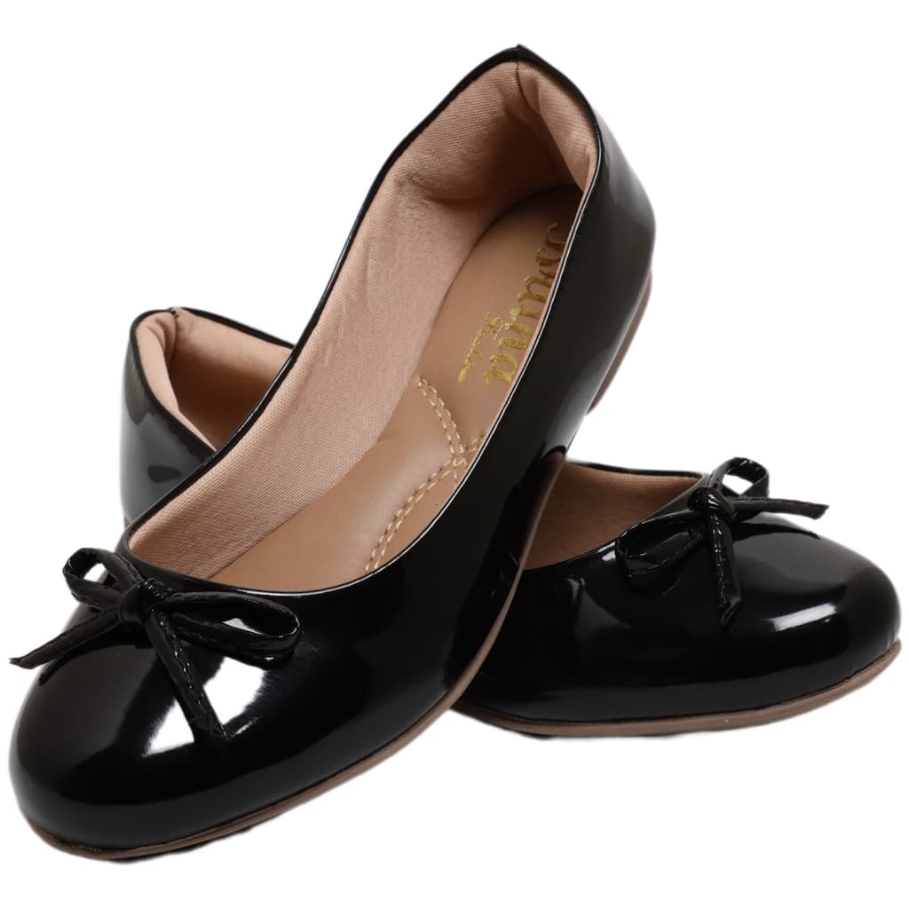 Sapatilha Feminina Preta Verniz com Laço Confortável