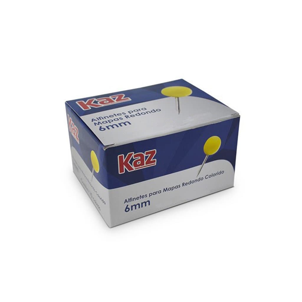 Alfinete Redondo Colorido Para Mapa 6mm Com 50 Unidades