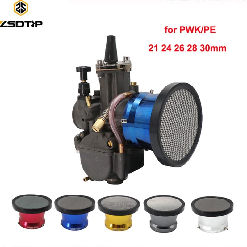 50mm Copo De Chifre Do Vento Do Filtro De Ar Da Motocicleta Liga De Trompete Com Guaze Para Pwk21 / 24 / 26 / 28 / 30mm Pe28 / 30mm Carburador