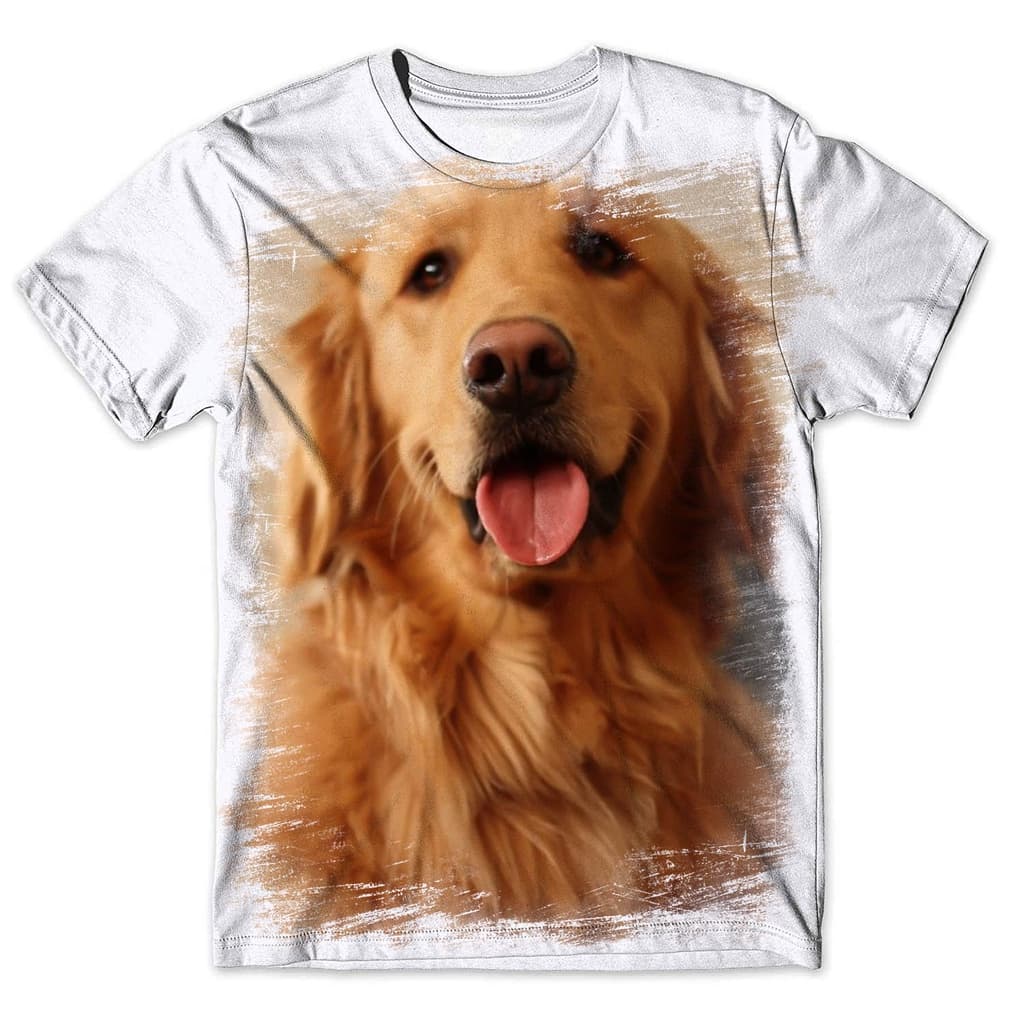 Camisa Camiseta Masculina Cachorro Golden Retrivier 2