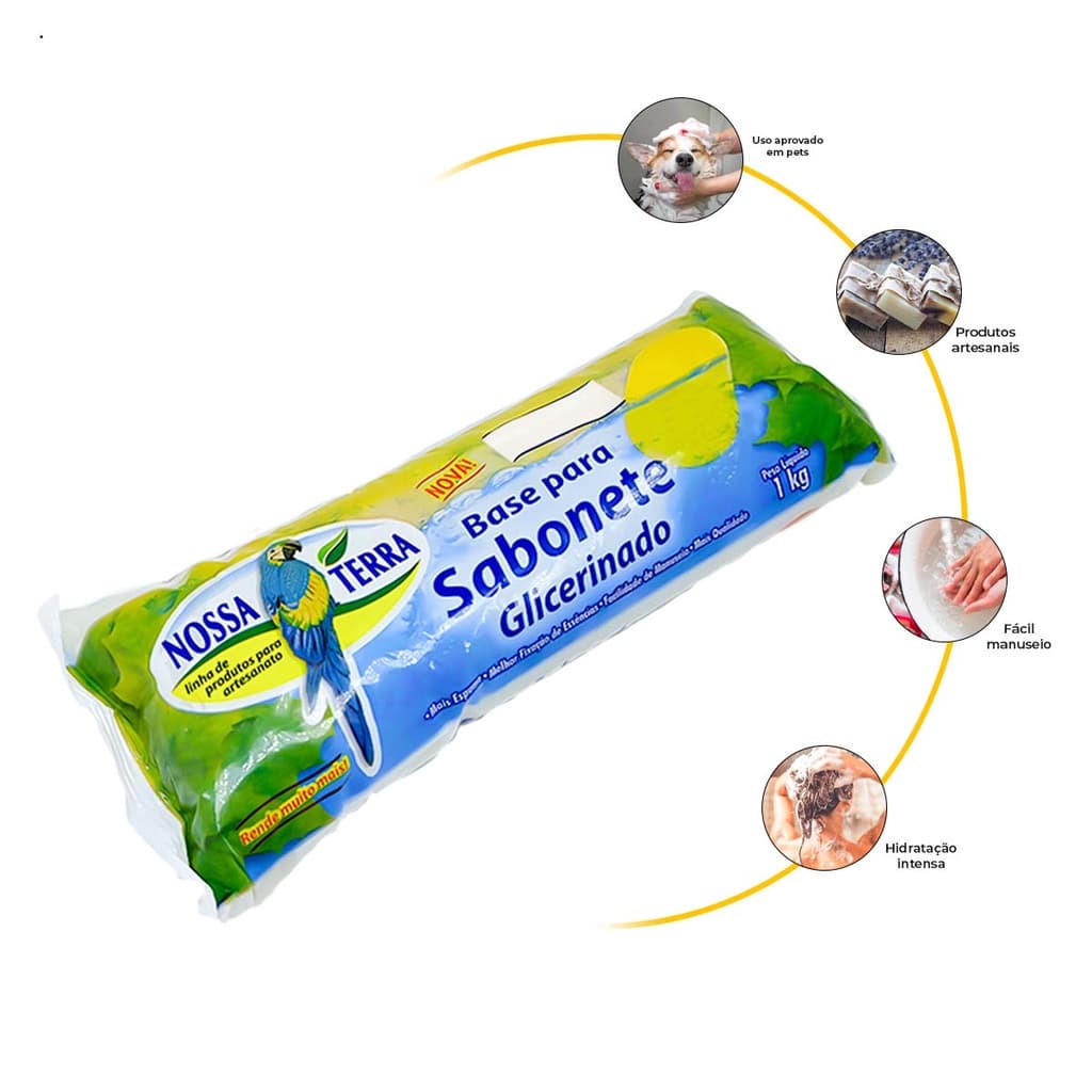 2 Bases De Glicerina Branca Para Sabonete Nossa Terra