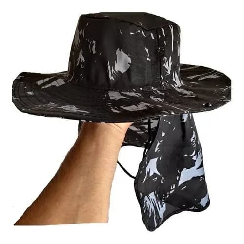 Chapeu Camuflado Canavieiro Australiana Protetor Sol Pesca