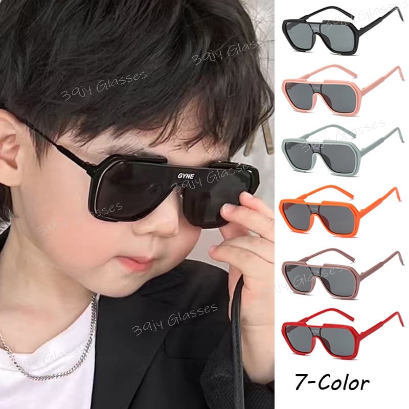 Crianças Praça Fresco Óculos De Sol De Uma Peça Lente Grande Quadro Para Boys & Girls Shades Dos Miúdos Doces Cor Protetor Solar Ao Ar Livre Aviador