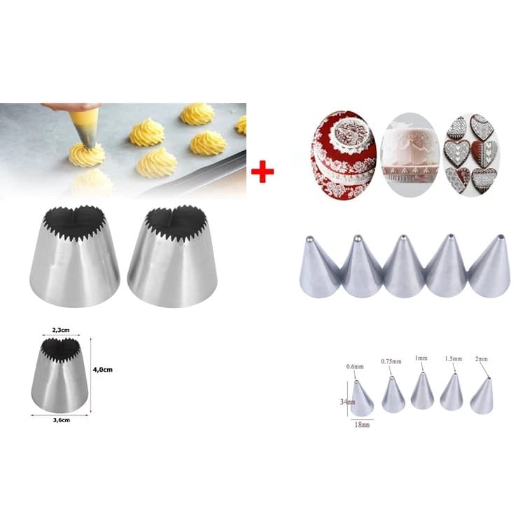 Bico Forma De Coração Amor Aço Inox + 5 Bicos Linhas Edição Especial P/ + (Grátis 2 adaptadores ou 1 sacos master)