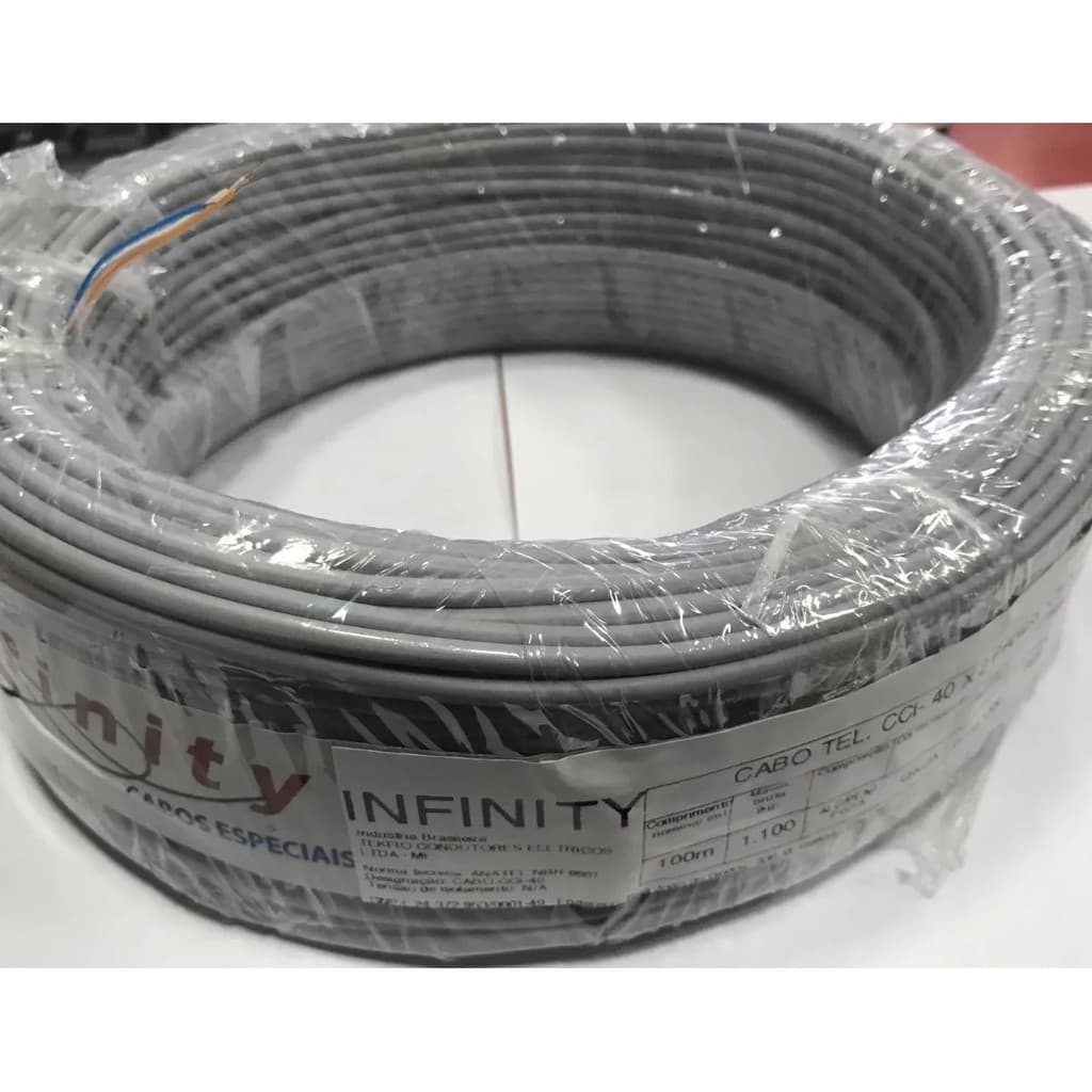 Cabo Cci Alarme Interfone Telefone 2 Pares Multicores 100M Tvx