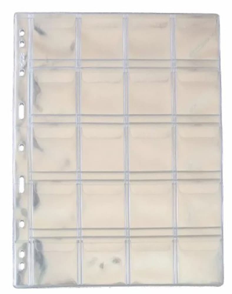 Kit 50 Folhas Moedas 20 bolsos PVC PCCB 28x21cm