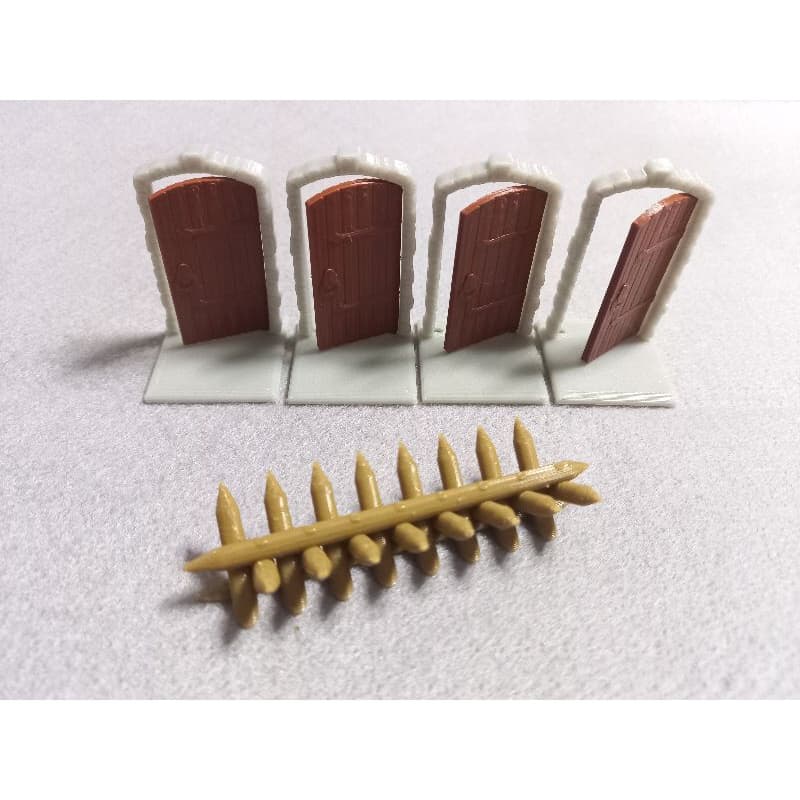 Zombicide - 04 Portas e 01 Barricada (PRODUZIDO EM 3D).