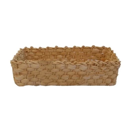 Cesta de Palha de Milho Mesa Vime Caixa Organizadora 22x12x08