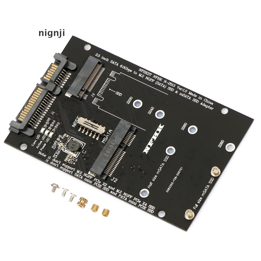 nignji M . 2 NGFF MSATA SSD Para SATA 3.0 Placa Conversora 2 Em 1 PC Laptop