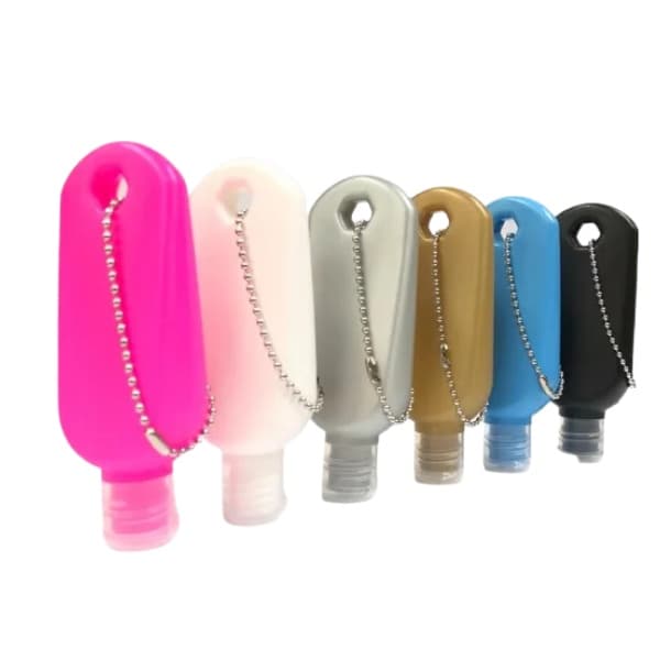 Porta Álcool Gel Mini com Corrente | Kit 2 Unidades
