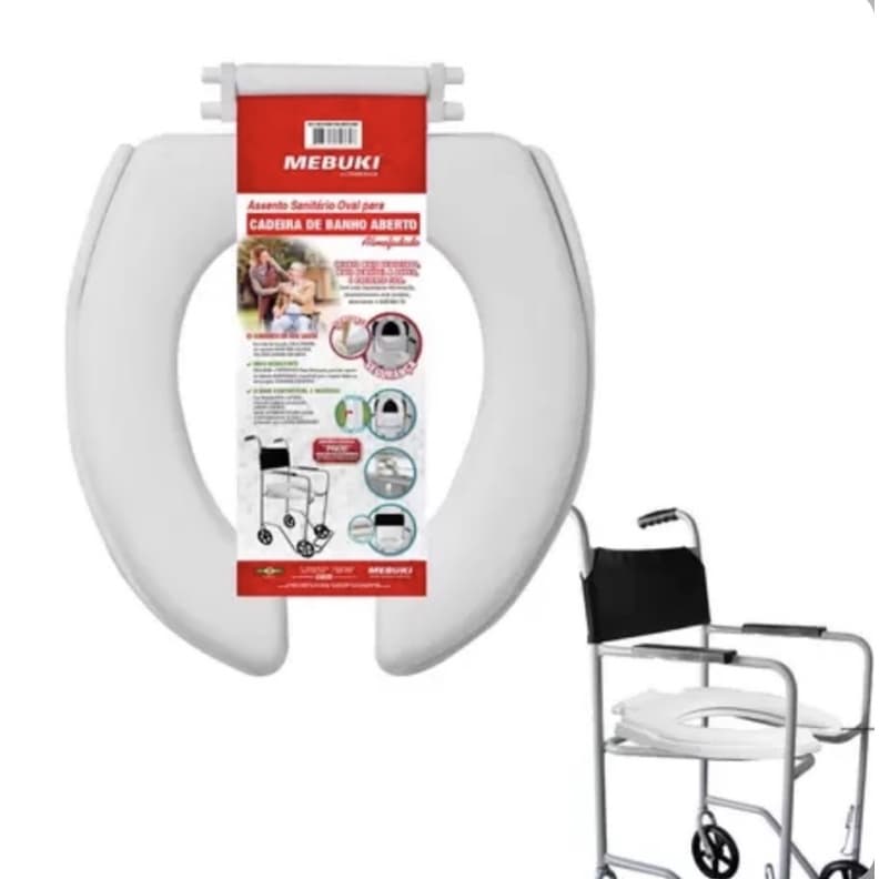 Assento cadeira de banho almofadado aberto mebuki
