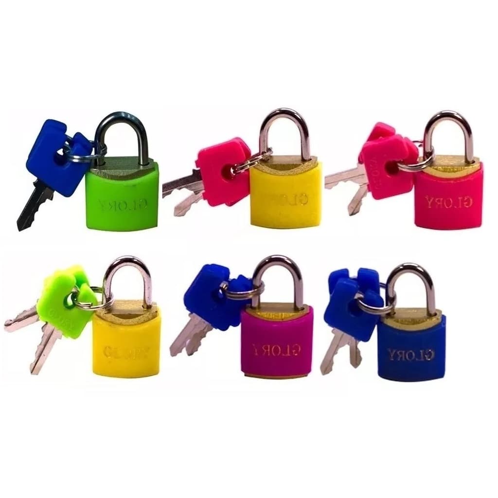 Cadeado Colorido Mala Bolsa Viagem Glory Tranca Trava Maleta Armário Segurança.
