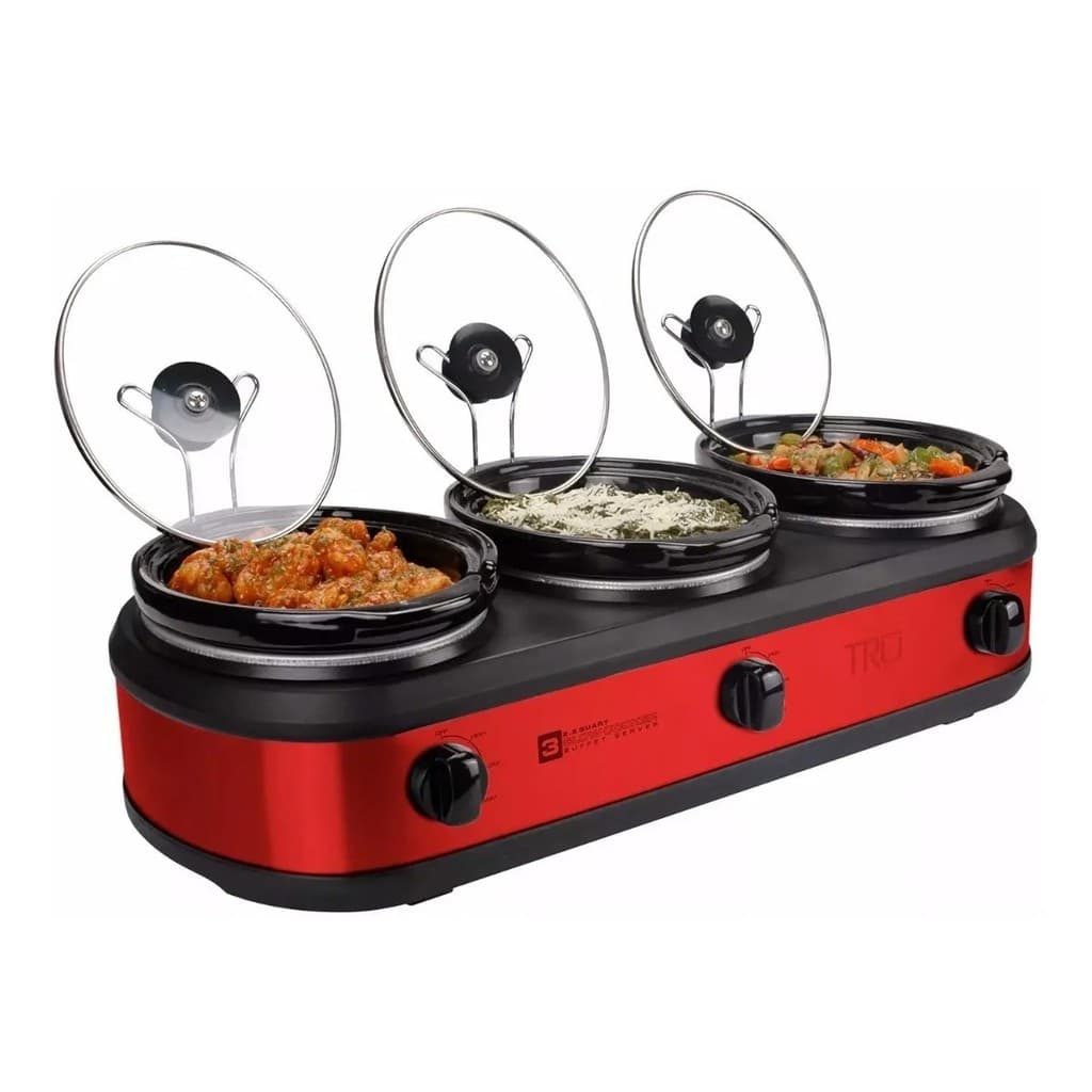 Triplo Buffet Red 2,4 L Rechaud Eletrico - 127 V- Slow Cook