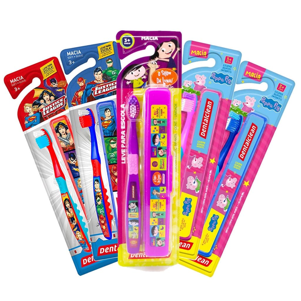 Escova De Dente Infantil E Estojo Porta Escova Dentalclean