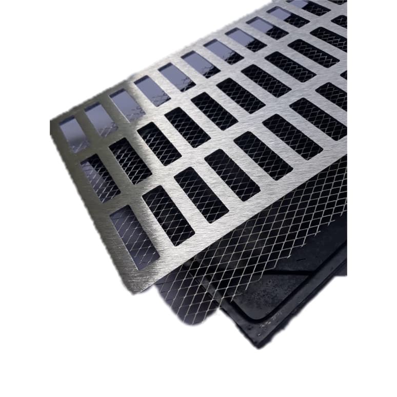 Grelha Pluvial modelo 20x50 Aluminio c/ Caixa Coletora Saída Baixa e Tela Anti Insetos - Ficone Reis