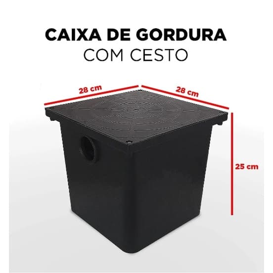 Caixa De Gordura 9 Litros com Cesto de Limpeza Completo