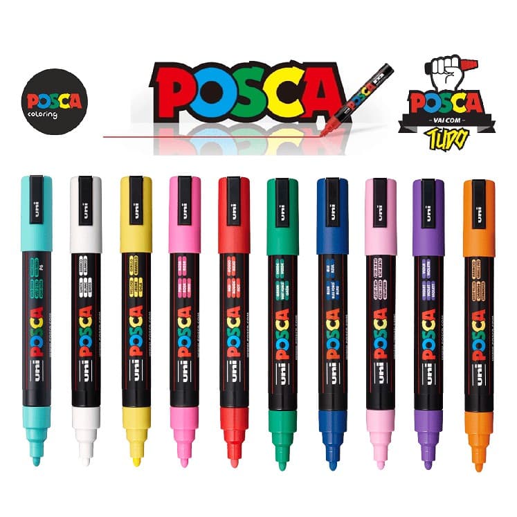 Kit Caneta Posca Pc-5m C/10 Unidades N°16