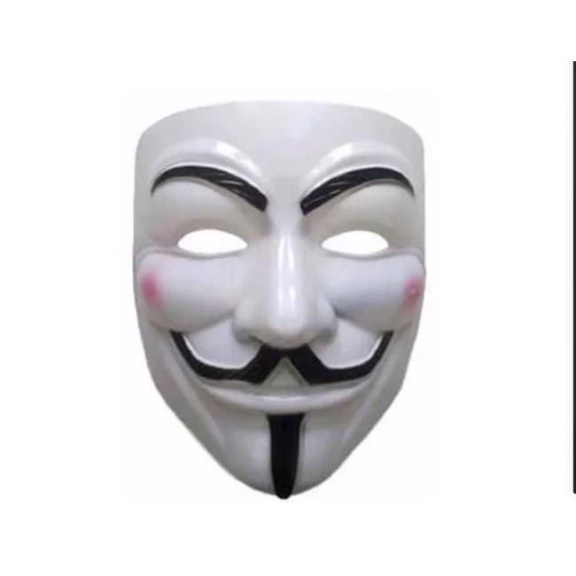 Mascara Branca c/b Hacker Carnaval Haloween Festa