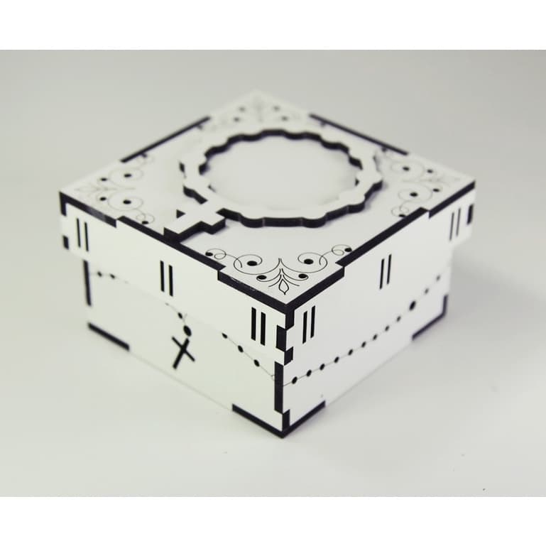 Caixinha de Batizado Terço - Decoração para sua festa e lembrança - MDF sendo um lado em branco laminado.