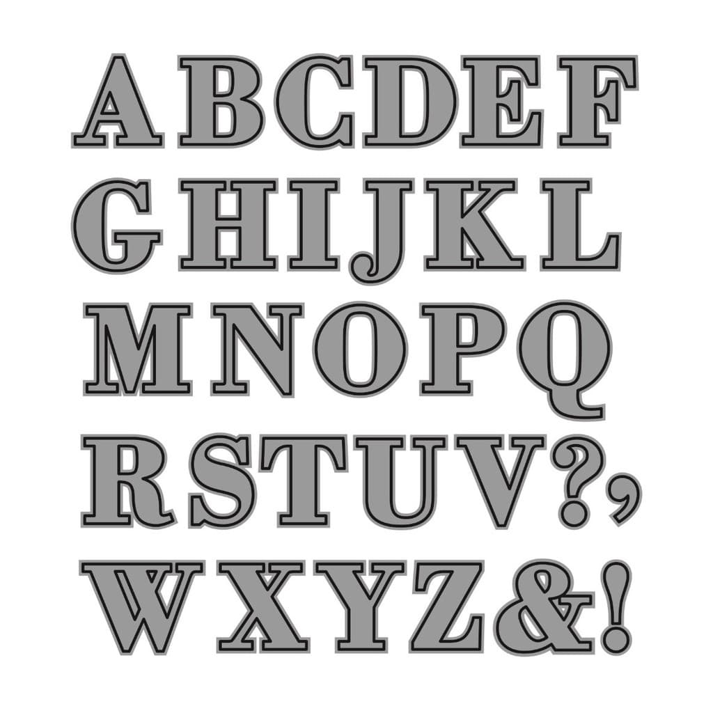 Kit Com 30 Facas De Corte e Relevo Emboss - Alfabeto E Pontuação