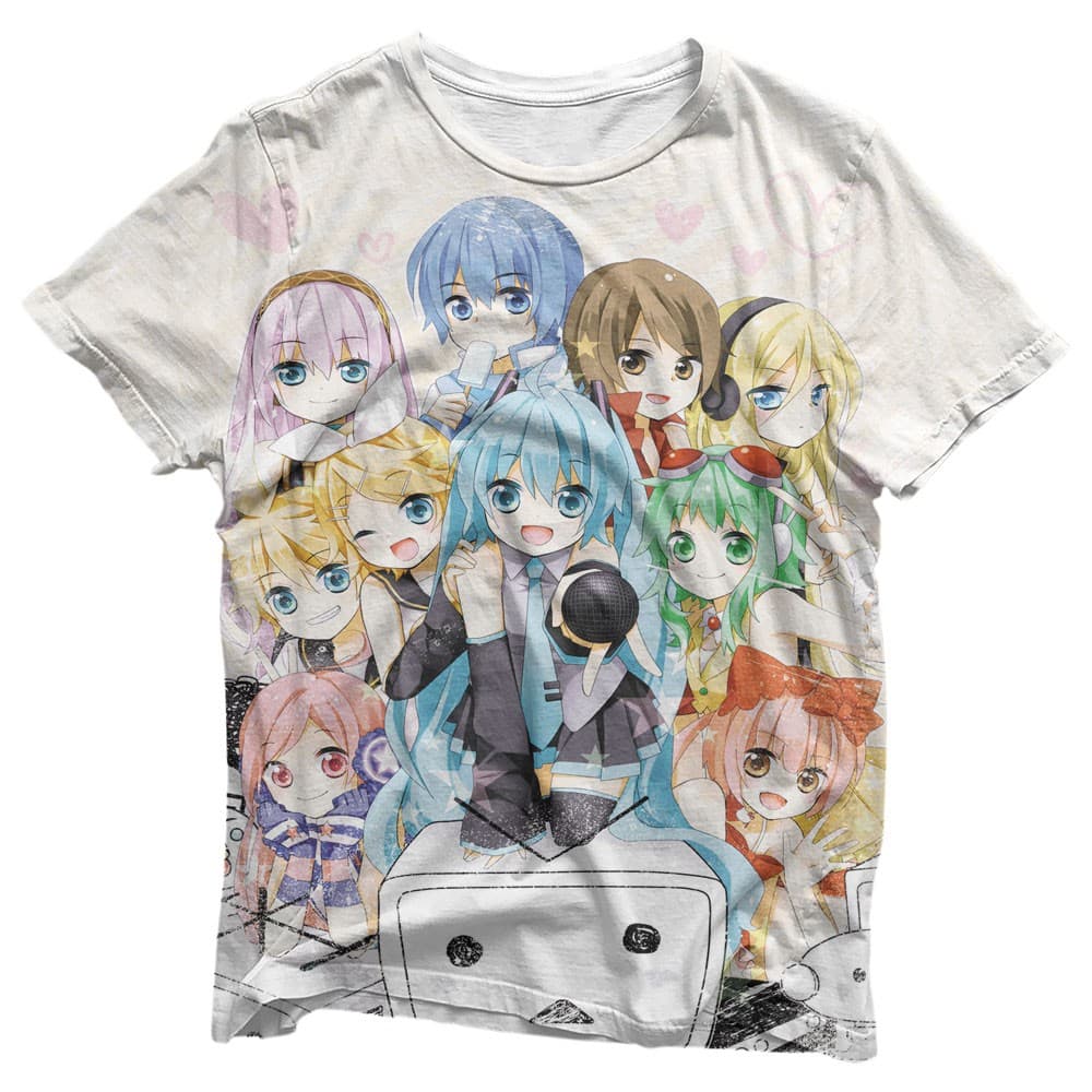 Camisa Vocaloid Personagens - Camisas Vocaloid Estampa Total