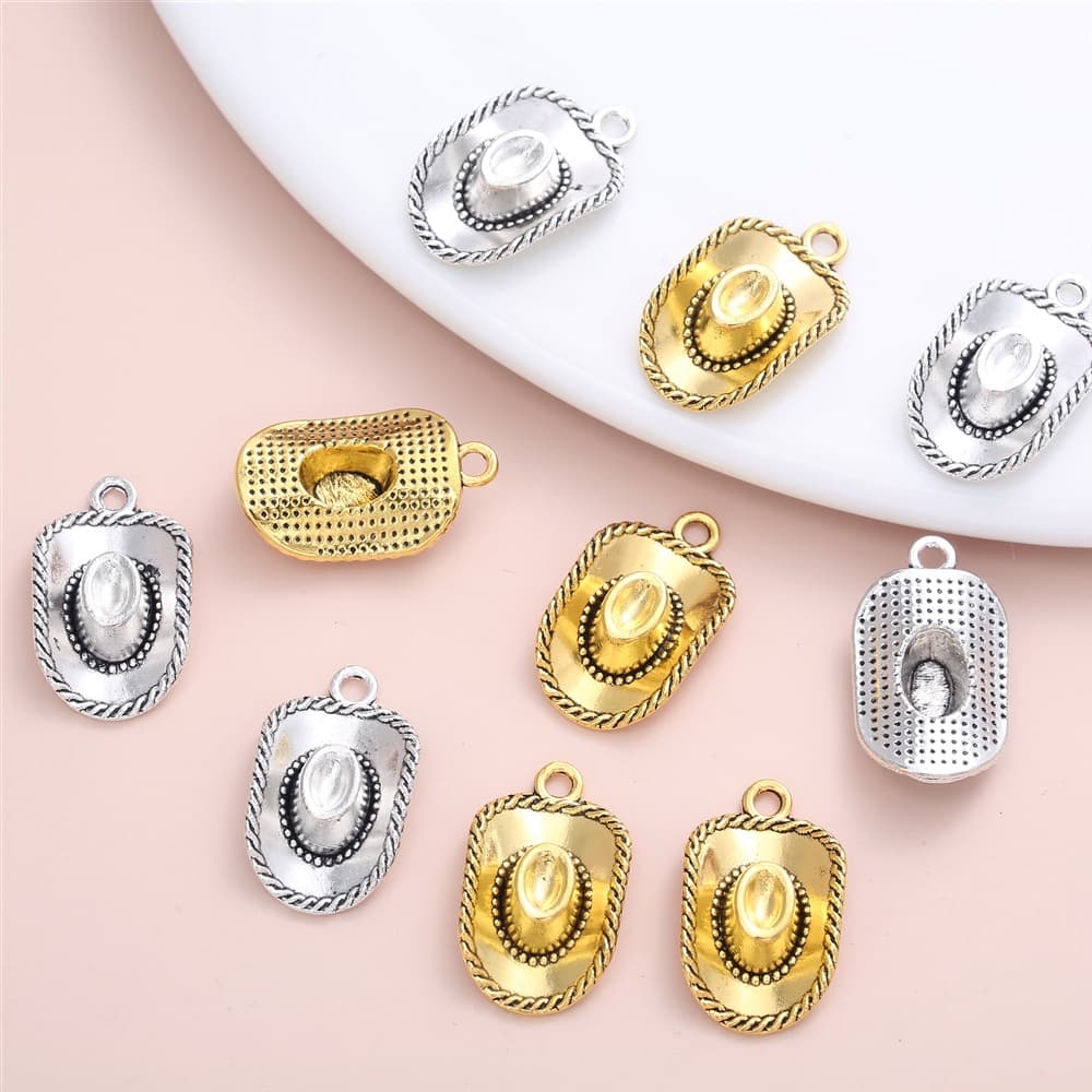 20pcs Lovly Cowboy Chapéu Delicado Charme Acessórios Para A Jóia Personalizada Das Mulheres Fazendo Colar De Pingente