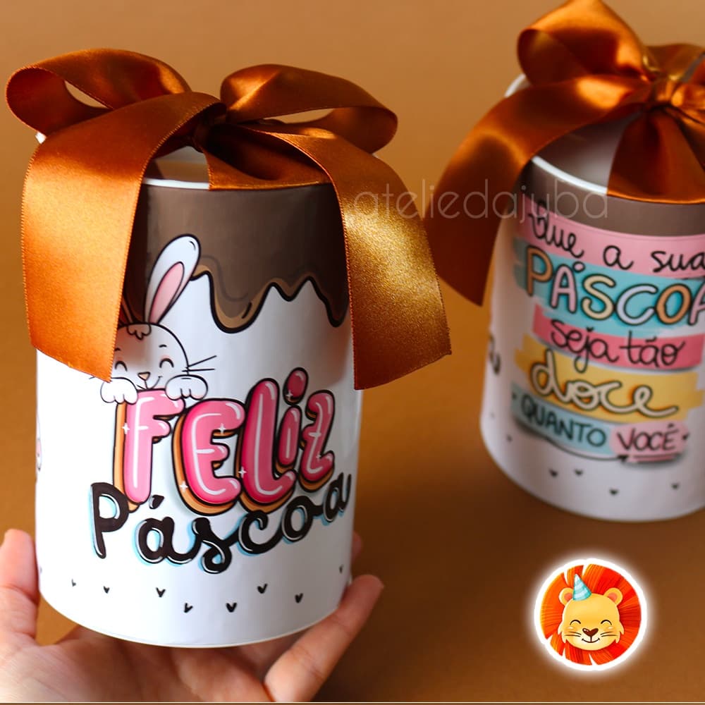 KIT Tubolatas de Páscoa Personalizada Chocolate - 14 X 10 cm