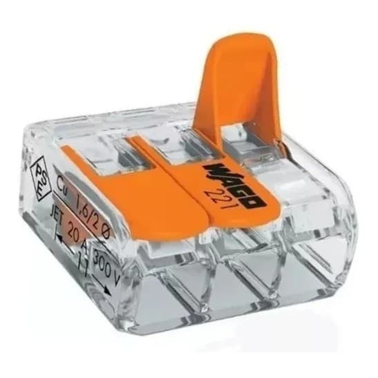 1 Kit Com 25 Unidades 221-413 Wago Fim Das Fitas Isolantes