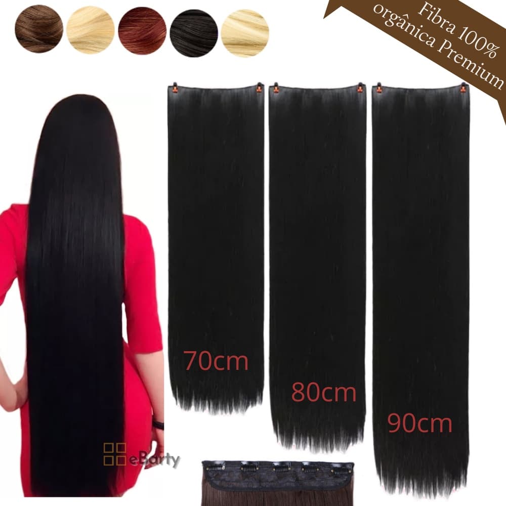 Cabelo Aplique Tic Tac Alongamento bio orgânico 70, 80 ou 90cm preto, loiro, luzes e ombre hair