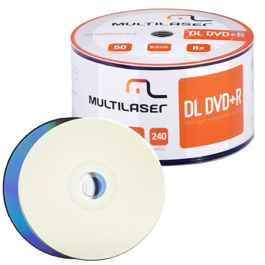 Mídia DVD+R 8.5GB 8X Dual Layer Printable