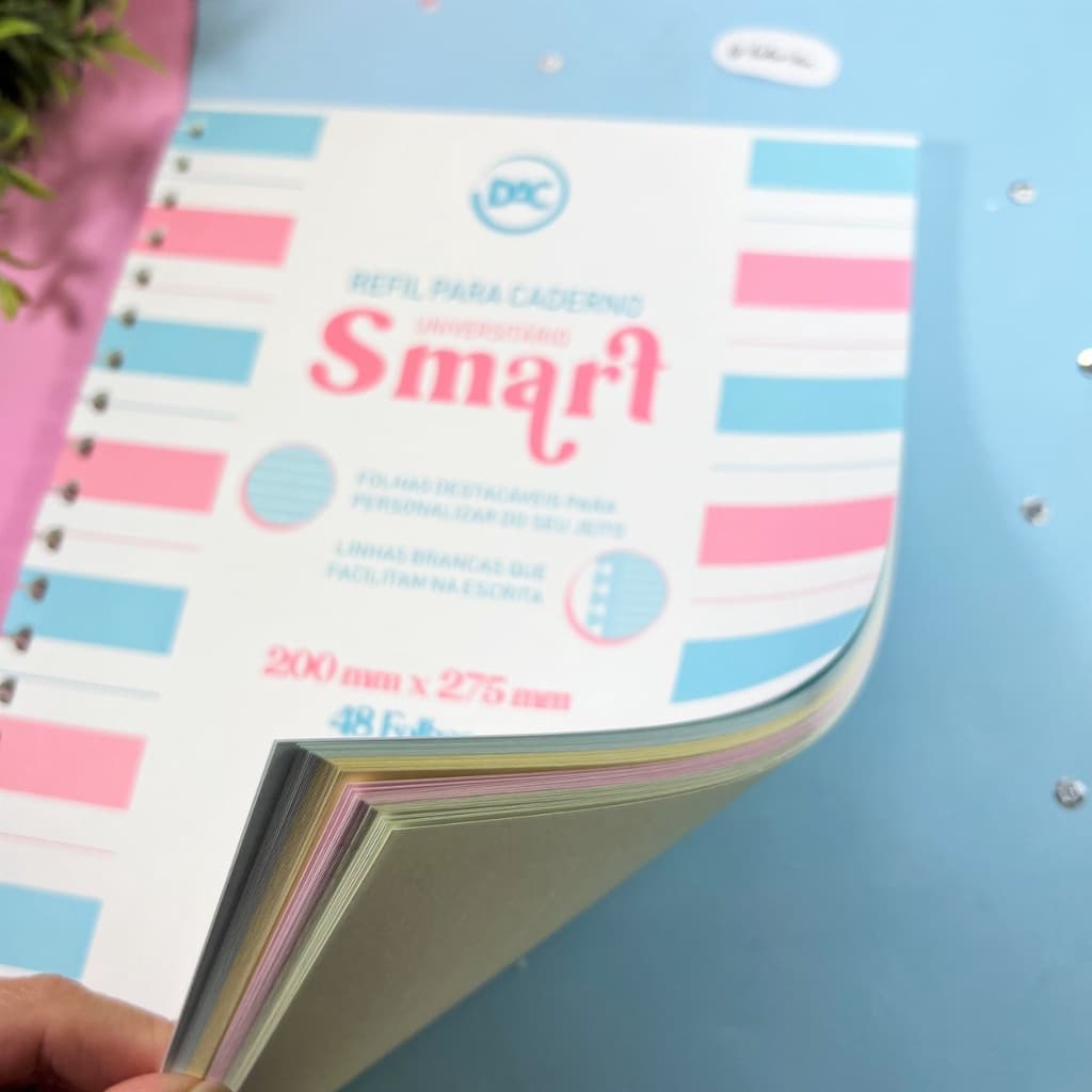 Refil Pautado Enjoy - Linhas Brancas - Caderno Smart Universitário - DAC