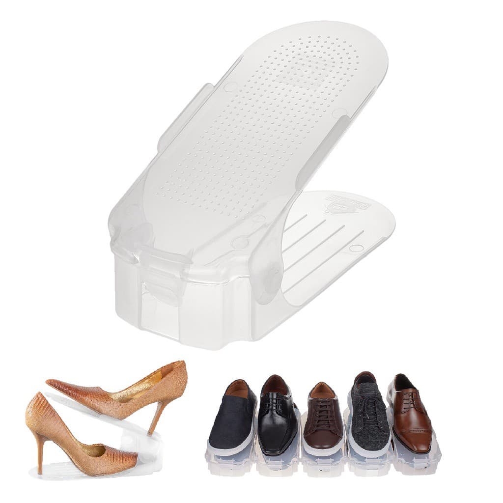 10 Organizadores De Calçados Transparente Regulagem De Altura