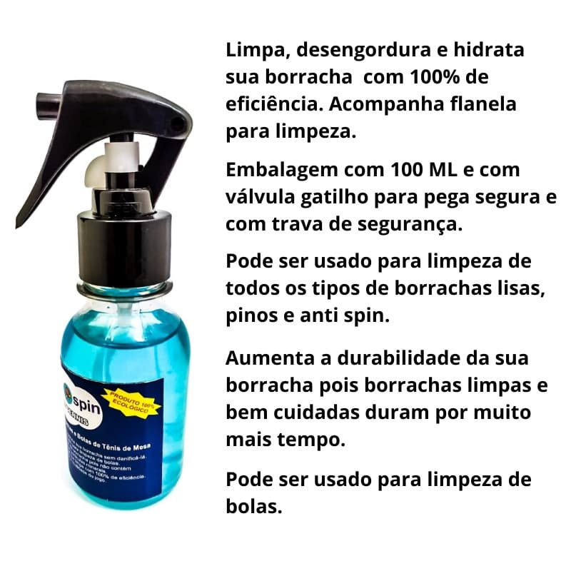 limpador de borracha de tênis de mesa spray limpador para raquete de ping pong 100ml clean promoção