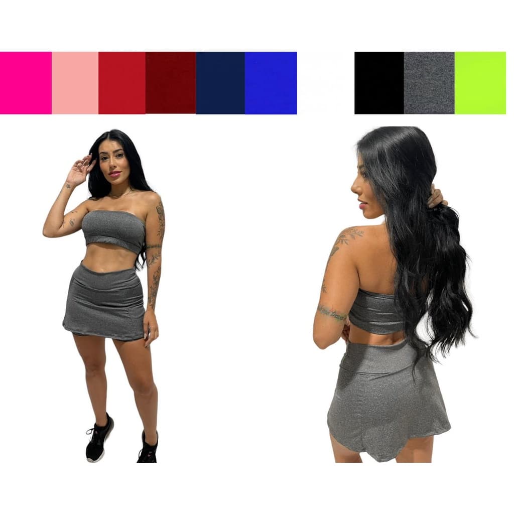 Short saia feminino bermuda legging fitness academia