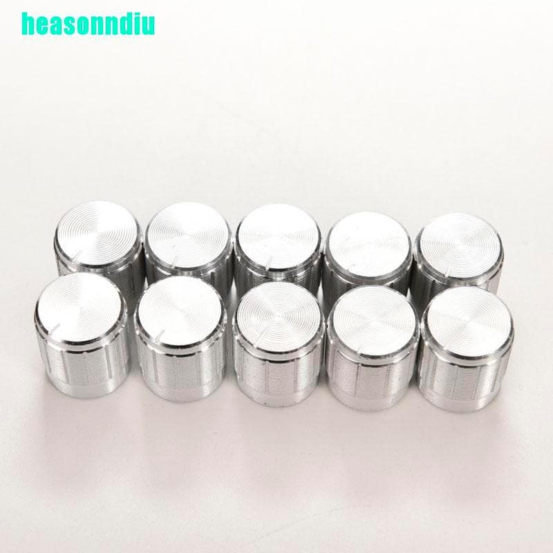Ho 10 Pcs Alumínio Knobs Interruptor Rotativo Potenciômetro Controle De Volume Ponteiro Buraco 6mm